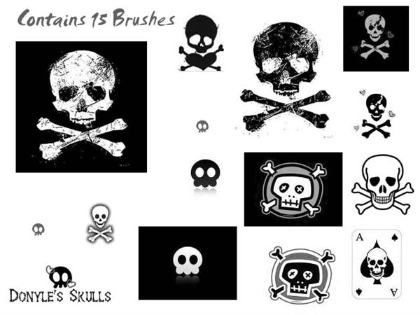 Skull
 Brushes by Donyle photoshop resource collected by psd-dude.com from deviantart