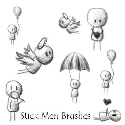 Stick
 Men Brushes by circle--of--fire photoshop resource collected by psd-dude.com from deviantart