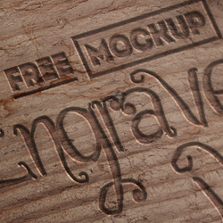 Engraved <span class='searchHighlight'>Wood</span> Mockup with Free PSD psd-dude.com Resources