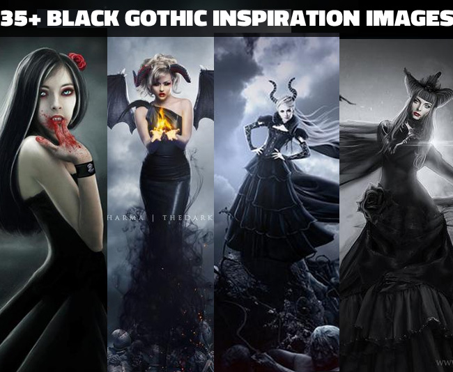 Black dress gothic photoshop manipulations collection