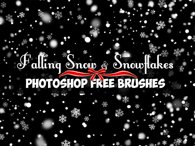 falling snow and snowflakes photoshop brushes free download