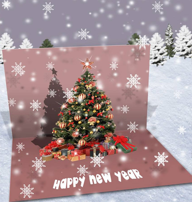 Create a christmas pop up greeting card in photoshop