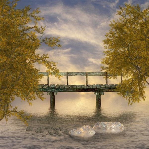 Old Wooden Bridge by beilart photoshop resource collected by psd-dude.com from deviantart