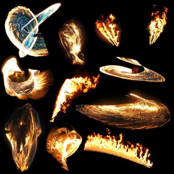 Transparent Abstract Fire Flames Pack 3