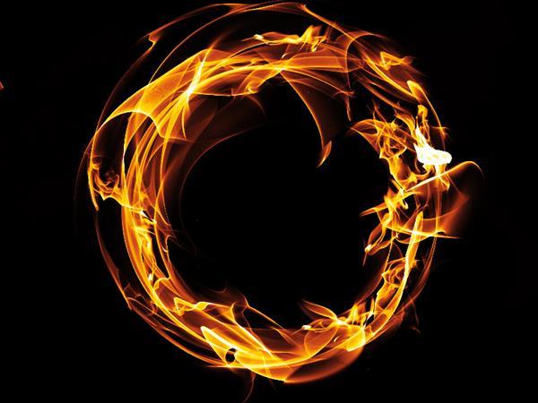 Ring of Fire with Real Flames Free Background