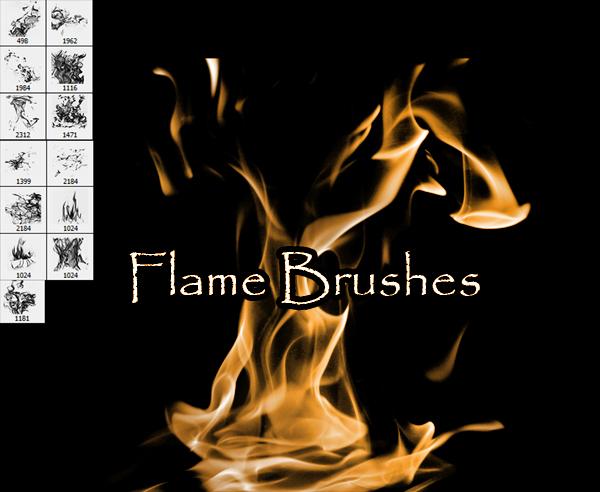Flame Brushes by SugarBreezy photoshop resource collected by psd-dude.com from deviantart