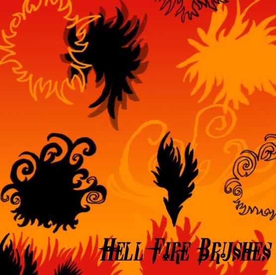 Hell Fire Brushes by circle--of--fire photoshop resource collected by psd-dude.com from deviantart