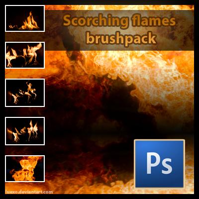 Scorching Flames Brushpack by Luexo photoshop resource collected by psd-dude.com from deviantart