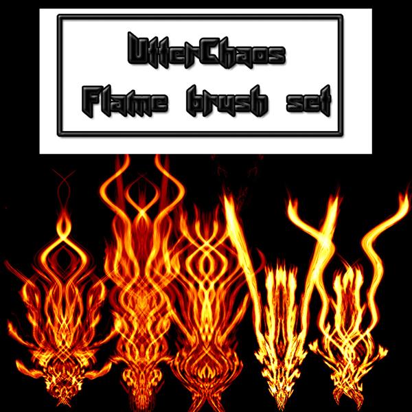 UtterChaos flame set by UtterChaos photoshop resource collected by psd-dude.com from deviantart