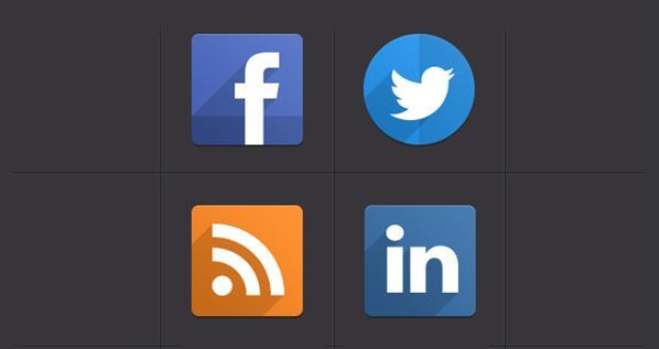 Social Icons with Flat Design