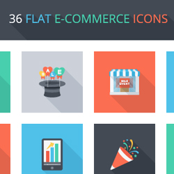 Free E-Commerce Icons PSD with Flat Design psd-dude.com Resources