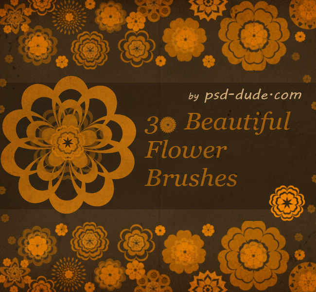 30 Photoshop Floral Brushes - photoshop resource by psd-dude.com