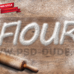 Baking Flour Photoshop Free Text Style psd-dude.com Resources