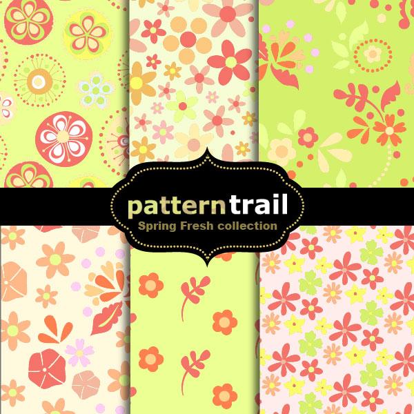 Spring
 Fresh Floral Patterns by melemel photoshop resource collected by psd-dude.com from deviantart