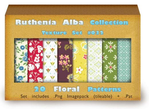 Txt
 Set 32 Floral Patterns by Ruthenia-Alba photoshop resource collected by psd-dude.com from deviantart