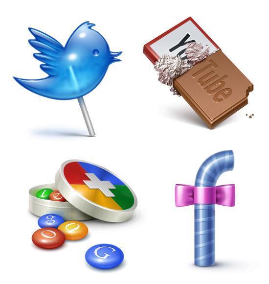 Candy Social Networking Icons