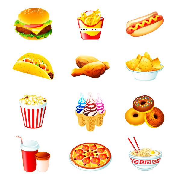 Fast food icons by sahua photoshop resource collected by psd-dude.com from deviantart