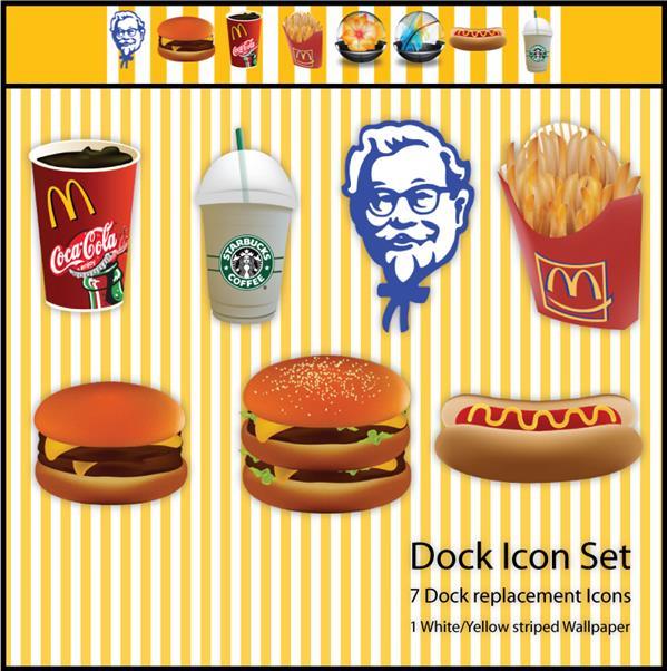 Fastfood icon set