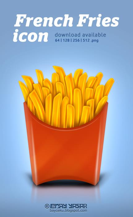 French Fries Icon by ceku photoshop resource collected by psd-dude.com from deviantart