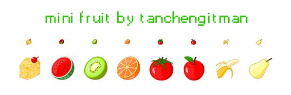 mini fruit pixel icons by tanchengitman photoshop resource collected by psd-dude.com from deviantart