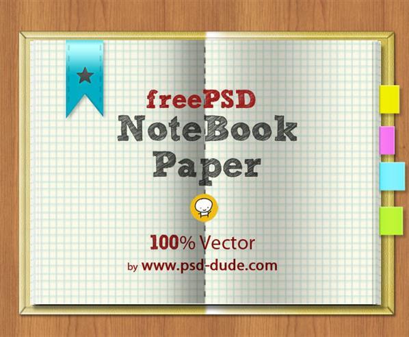 Vector school notebook free psd