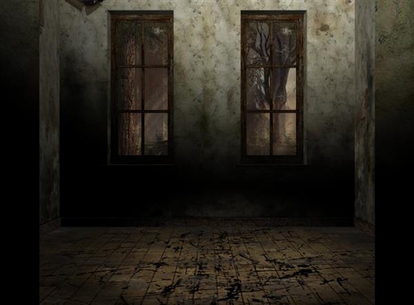 Abandoned room horror background for Photoshop