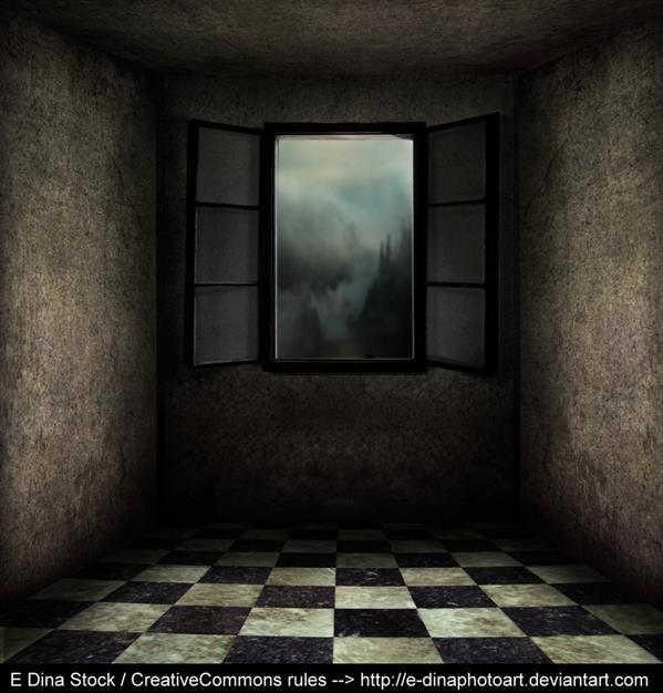 Premade Creepy Background Room with window