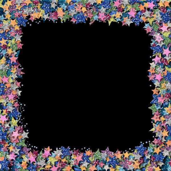 Glitter Star Border Free PNG Background