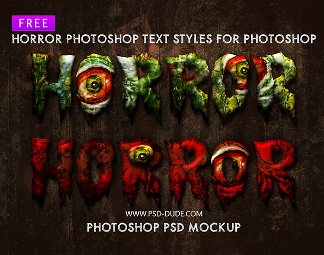 Free Horror Text Styles for Photoshop