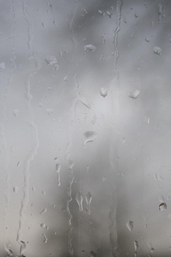 Raindrops on Foggy Window Texture