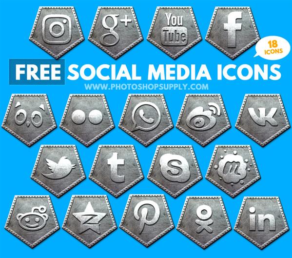 Free Social Media Icons 2018 Metal