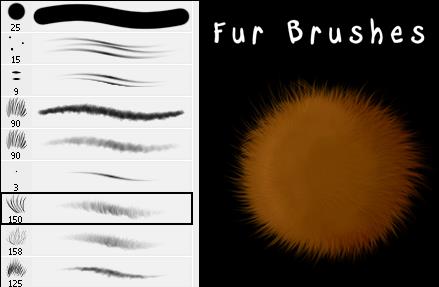 Fur Brushes by Stalcry photoshop resource collected by psd-dude.com from deviantart