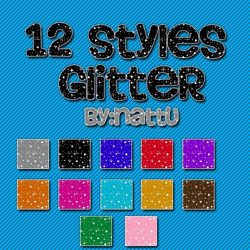 12 Styles Glitter by CuteEditionsFake photoshop resource collected by psd-dude.com from deviantart