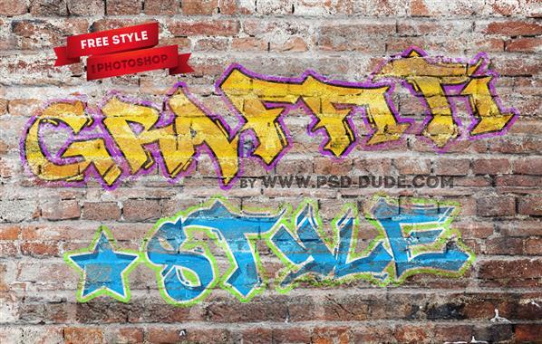 Free Graffiti photoshop text style