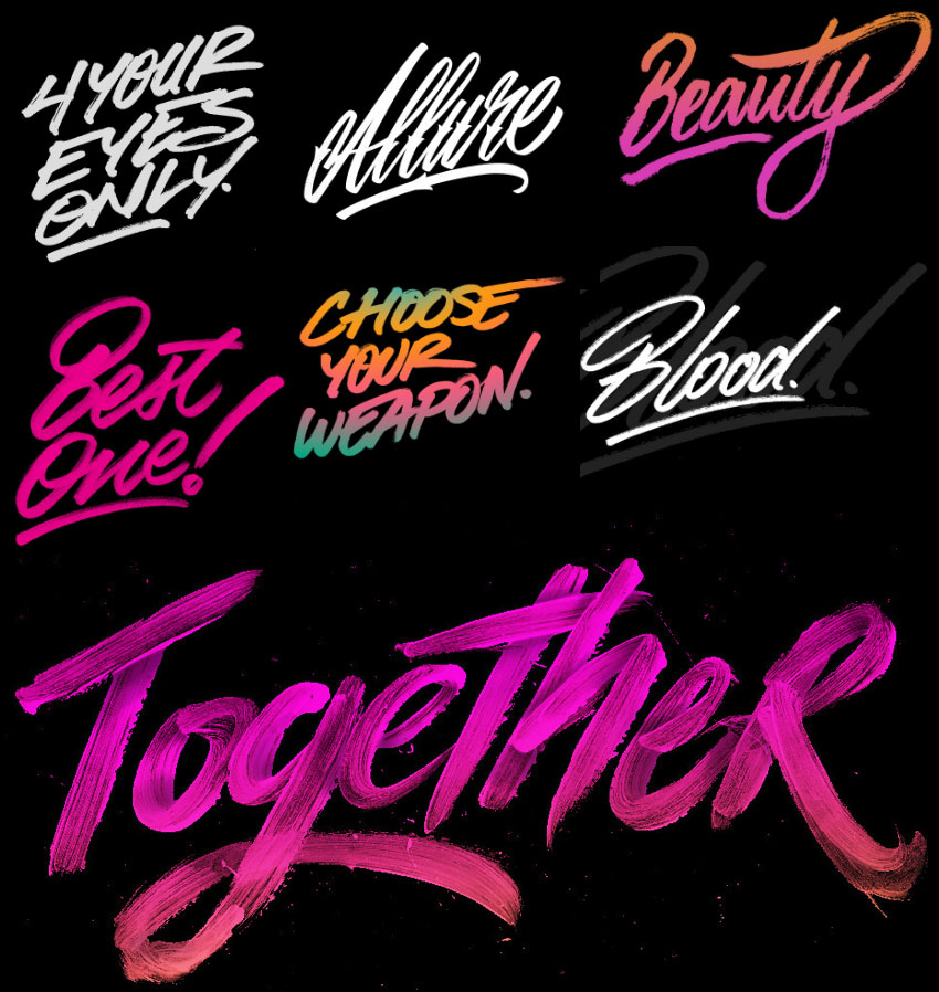 Photoshop Hand Lettering Typography Inking