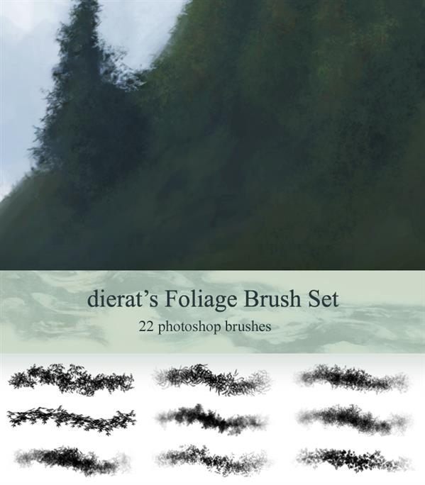 Foliage Brush Set by dierat photoshop resource collected by psd-dude.com from deviantart