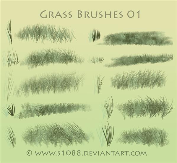 Free PS Grass Brushes by s1088 photoshop resource collected by psd-dude.com from deviantart