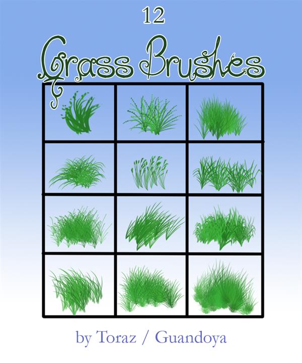 Grass brushes by TorazTheNomad photoshop resource collected by psd-dude.com from deviantart