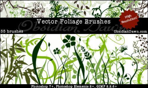 Vector Foliage Plants Brushes