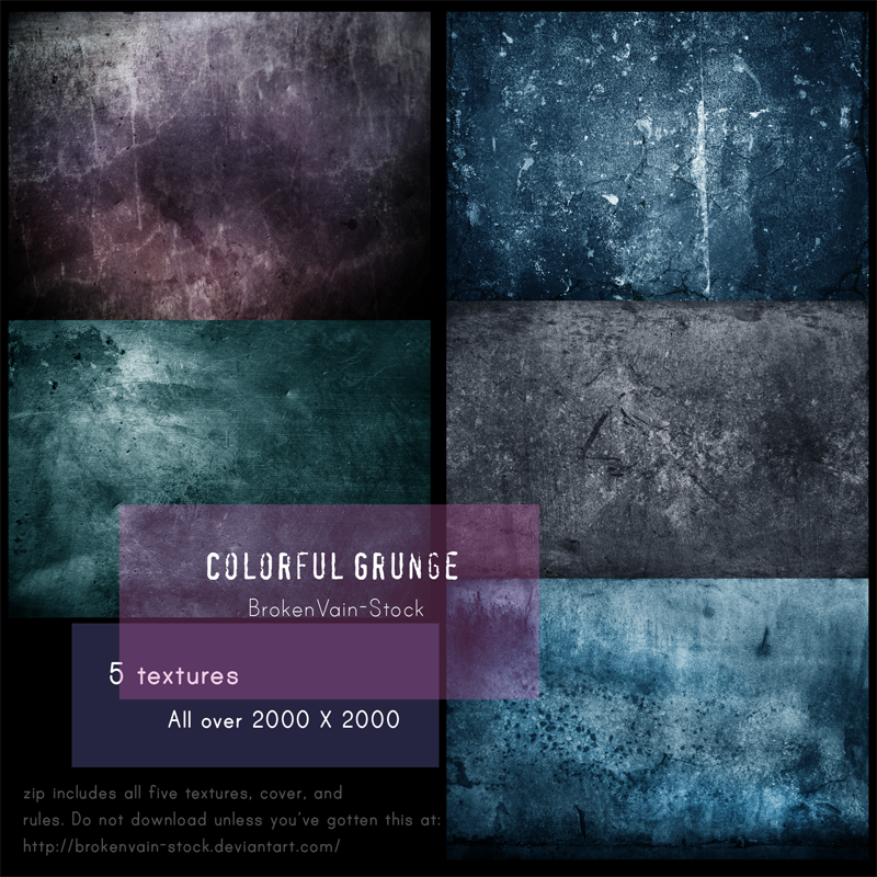 Colorful
 Grunge Pack by BrokenVain-Stock photoshop resource collected by psd-dude.com from deviantart