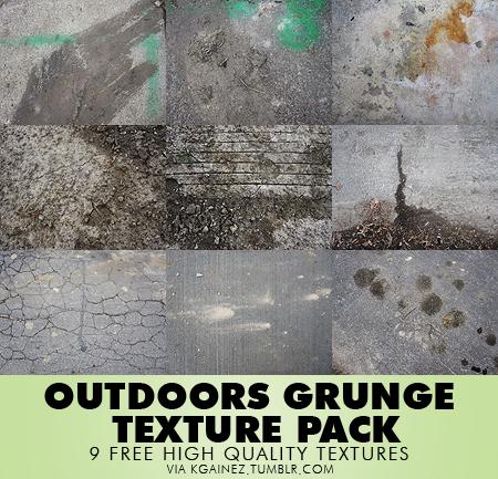 Outdoors
 Grunge Texture Pack by kgainez photoshop resource collected by psd-dude.com from deviantart