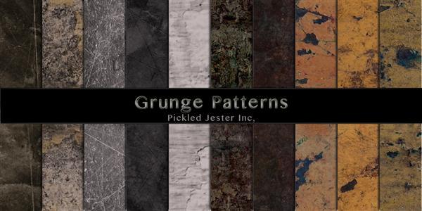 Grunge Patterns by Pickled-Jester-Inc photoshop resource collected by psd-dude.com from deviantart