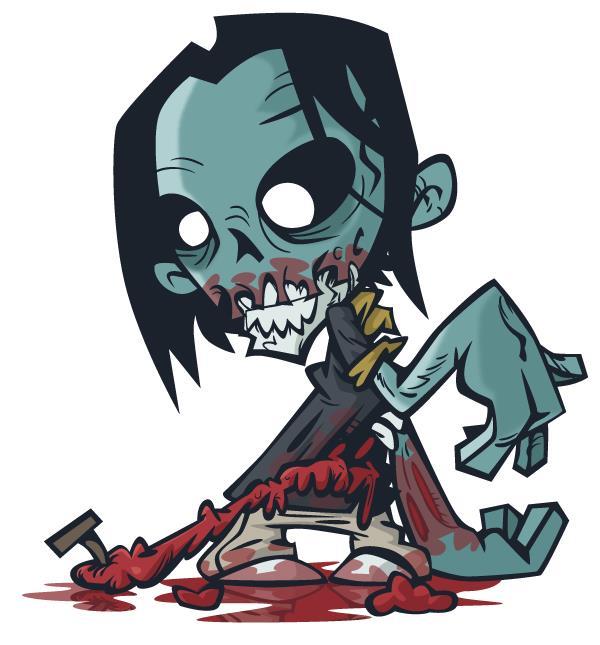 Create a zombie flesh eater in illustrator