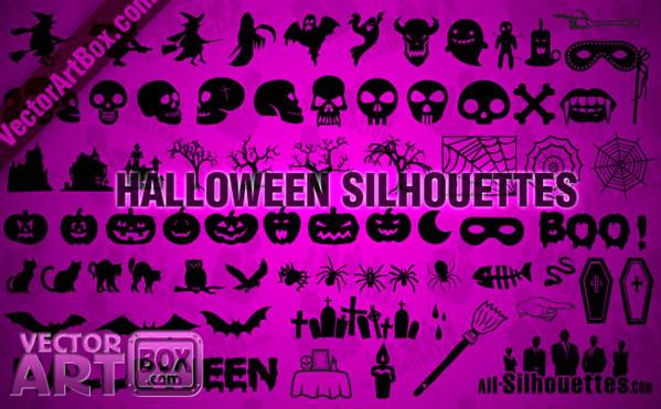 Halloween Silhouettes Vector Shapes for Photoshop