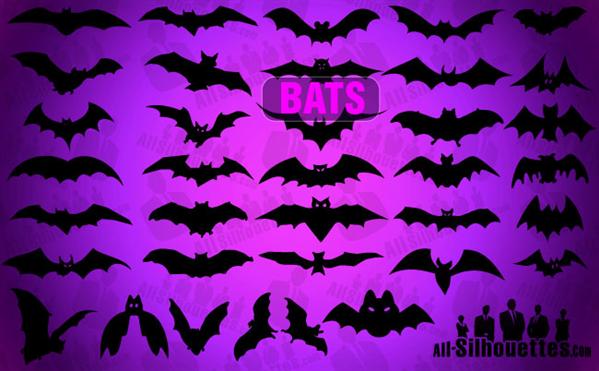 Vector Bats Photoshop Shapes for Halloween