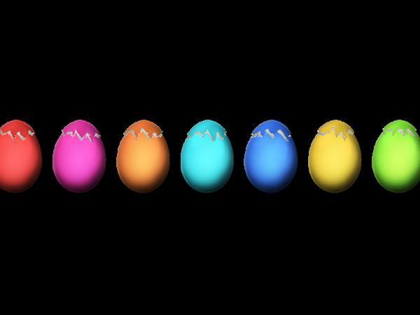 Easter painted eggs cracked PNG Image