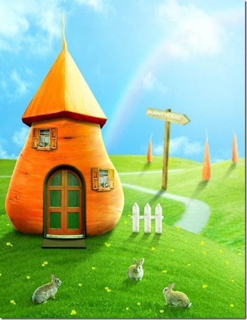 Create a cute Bunny House in Photoshop