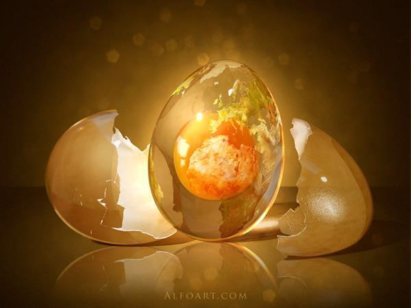 Surreal Transparent Egg Planet Photoshop Tutorial
