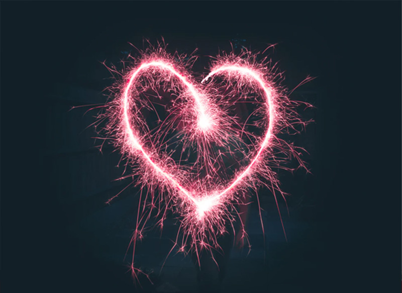Sparklers Heart Background