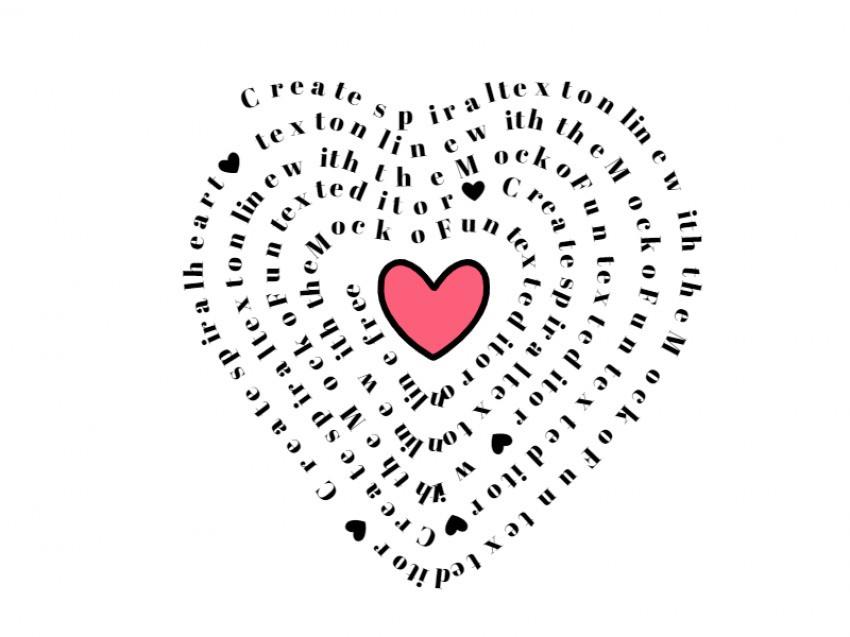 Text in Heart Shape